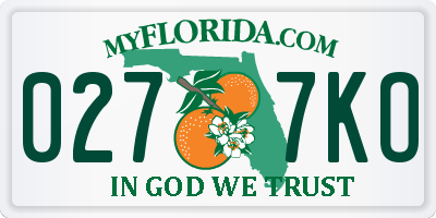 FL license plate 0277KO