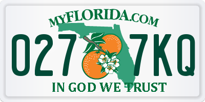 FL license plate 0277KQ