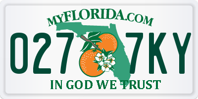 FL license plate 0277KY