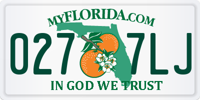 FL license plate 0277LJ