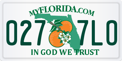 FL license plate 0277LO