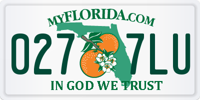FL license plate 0277LU