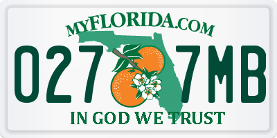 FL license plate 0277MB