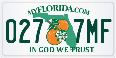 FL license plate 0277MF