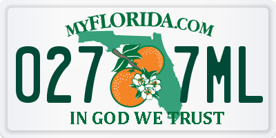 FL license plate 0277ML