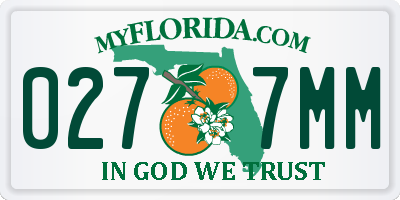 FL license plate 0277MM