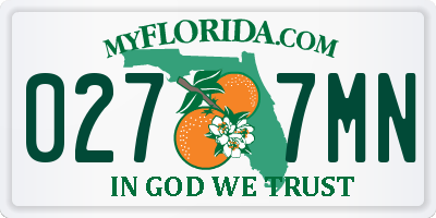 FL license plate 0277MN