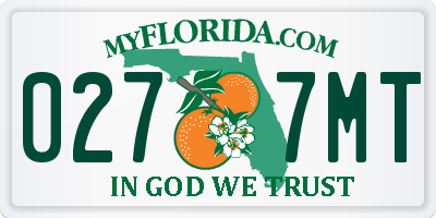 FL license plate 0277MT