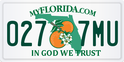 FL license plate 0277MU