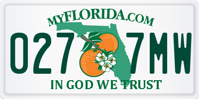 FL license plate 0277MW