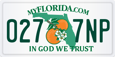 FL license plate 0277NP