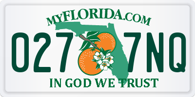 FL license plate 0277NQ