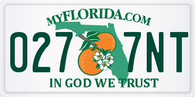 FL license plate 0277NT