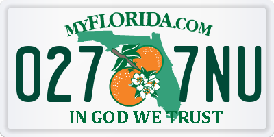 FL license plate 0277NU