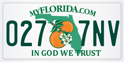 FL license plate 0277NV