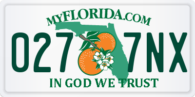 FL license plate 0277NX