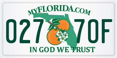 FL license plate 0277OF