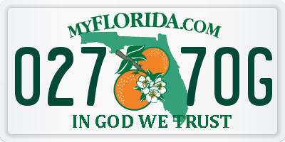 FL license plate 0277OG