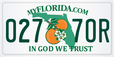 FL license plate 0277OR
