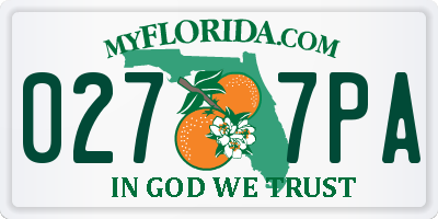 FL license plate 0277PA