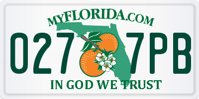 FL license plate 0277PB
