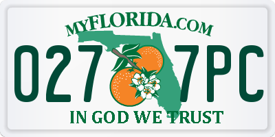 FL license plate 0277PC