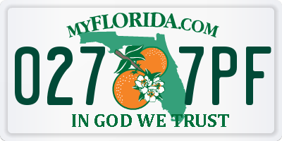 FL license plate 0277PF