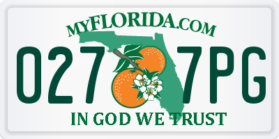 FL license plate 0277PG