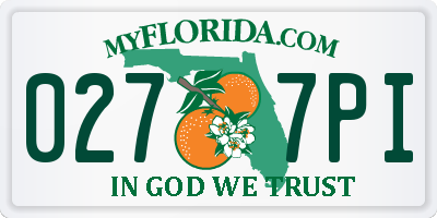 FL license plate 0277PI