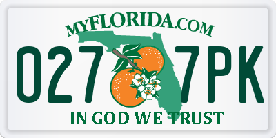 FL license plate 0277PK