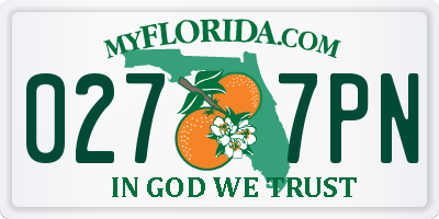 FL license plate 0277PN