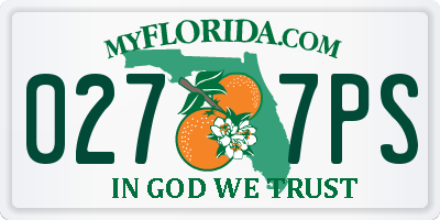 FL license plate 0277PS