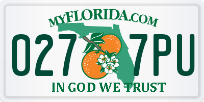 FL license plate 0277PU