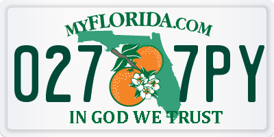 FL license plate 0277PY