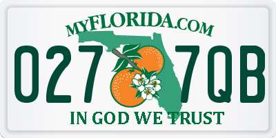 FL license plate 0277QB