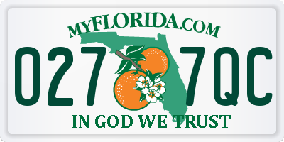 FL license plate 0277QC