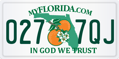 FL license plate 0277QJ
