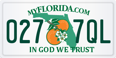 FL license plate 0277QL