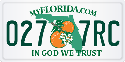 FL license plate 0277RC