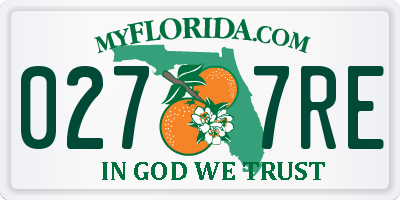 FL license plate 0277RE