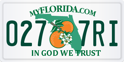 FL license plate 0277RI