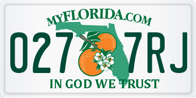 FL license plate 0277RJ