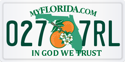 FL license plate 0277RL