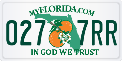 FL license plate 0277RR