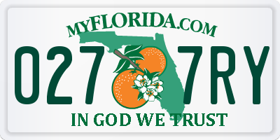 FL license plate 0277RY