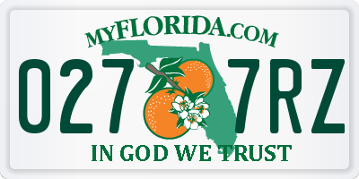 FL license plate 0277RZ