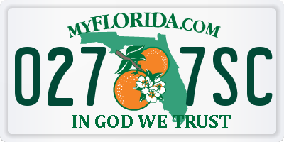 FL license plate 0277SC
