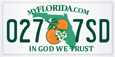 FL license plate 0277SD