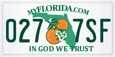 FL license plate 0277SF