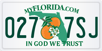 FL license plate 0277SJ